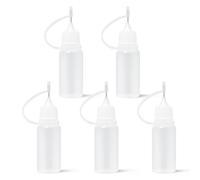 OBYJCA Botellas aplicadoras de punta de precisión, 5 botellas de aguja de pegamento para filigranas, botellas de 10 ml, agitador de llenado de gotero de líquido para manualidades, botella de