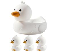 Oca de Baño - 4 Unidades de Goma Suave Tiernas | Juguetes Flotantes | Diseño Parecido a Pato, Ideal para Niños Bebés Desde 6M+, Baño, Ducha, Alberca, Diversión Veraniega