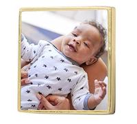 Ocadeau Alfiler Cuadrado de Oro Personalizado - Alfiler con su Foto para Imprimir - Alfiler Cuadrado de Oro con una Foto para Personalizar
