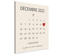 Ocadeau Cuadro Personalizado «El día Que empezó Todo» - Añadir Fecha y Nombre - Regalo de Amor Personalizado - San Valentín, Boda, Aniversario