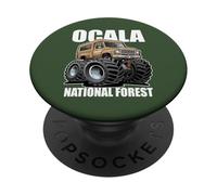 Ocala National Forest 4x4 Overlanding Truck Diseño de Dibujos Animados PopSockets PopGrip Adhesivo
