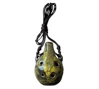 Ocarina 1 mini ocarina de cerámica 6 agujeros, instrumento musical artesanal(Yellow)