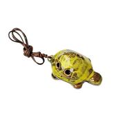 Ocarina 1 Ocarina pequeña estilo retro con forma de tortuga, serie Horned Color Change, 6 agujeros, instrumento hecho a mano, sonido agradable(Yellow)