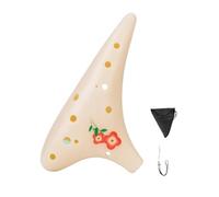 Ocarina 1 pieza de cerámica con 12 agujeros for educación musical, aprendizaje automático y participación en conjuntos(Color 2)