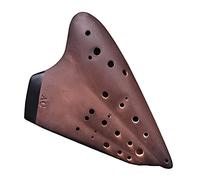 Ocarina ahumada de color tierra, instrumento Musical de cerámica de grado de rendimiento con llave Alto C de tres tubos, instrumento de ocarina