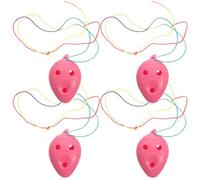 Ocarina Alto C colgante de 6 agujeros, instrumento Musical de Ocarina de plástico for principiantes, Ocarina educativa temprana, 4 Uds. (Color : Pink)