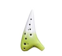 Ocarina Alto C de 12 agujeros, instrumento musical de cerámica premium, ocarinas for principiantes y profesionales porcelana(Performs White Green)