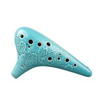 Ocarina Alto Do de 12 agujeros, instrumento musical de cerámica premium for principiantes y profesionales, AC-Ocarinas porcelana(Blue 12-hole AC)
