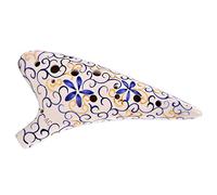 Ocarina azul y blanca pintada a mano en tono Alto C de doce hoyos Ocarina AC de 12 hoyos Estudiante adulto tocando instrumento musical instrumento de ocarina