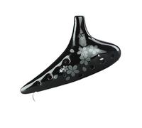 Ocarina Bright Tung Blossom Ocarina 12 hoyos Ocarina Alto C Key Black Pottery AC Alto + Juego completo
