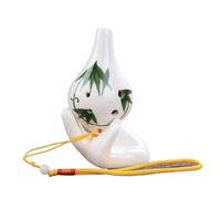 Ocarina Cerámica Alto C Instrumento Musical profesional de flauta llave Alto C cerámica Ocarina 6 agujeros con accesorios mano Buda for principiantes juguete enseñanza para Principiantes