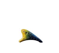 Ocarina Cerámica Alto C Ocarina Alto C de cerámica multicolor, 12 agujeros, instrumento Musical Orff estilo estrellado con cordón, bolsa protectora for partitura musical para Principiantes