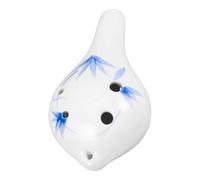 Ocarina Cerámica Alto C Pequeño instrumento de viento Musical boca larga con llave Ocarina Alto C seis agujeros cerámica pequeño portátil for principiantes para Principiantes