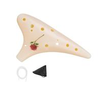 Ocarina de 12 agujeros con gamas de tonos ricos y construcción de resinas ligeras para entusiastas de la música e intérpretes o ejecutantes, instrumento de viento de madera de resina