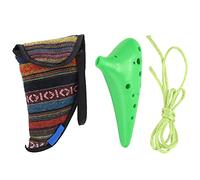 Ocarina de 12 Agujeros en Clave de Do, Instrumento Musical en ABS, Portátil y Fácil de Aprender - Diseño Ergonómico y Ajuste Manual, Ideal para Adultos, Niños y Profesionales (Verde)