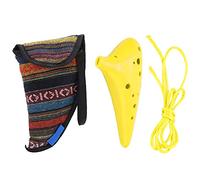 Ocarina de 12 Agujeros en Clave de Do, Instrumento Musical en ABS, Portátil y Fácil de Aprender - Diseño Ergonómico y Ajuste Manual, Ideal para Adultos, Niños y Profesionales (Amarilla)