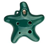 Ocarina de 4 colores con 6 agujeros, estrella de mar pequeña, Ocarina Alto tono C, Ocarina for principiantes, recuerdo turístico, juguetes didácticos, colgante de cerámica (Color : Green)