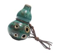 Ocarina de 6 agujeros C, pequeño instrumento de calabaza de cerámica con cordón para lecciones de introducción y entrada de viaje, instrumento de viento de cerámica de ocarina, instrumento de viento