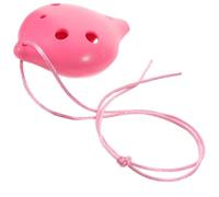 Ocarina de 6 Agujeros en Do Medio, Plástico Rosa, Retro