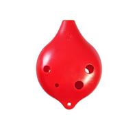 Ocarina de boca corta, instrumento de plástico de ocarina de tono C de 6 agujeros de rango medio, tono AC for práctica principiante (Color : Red)
