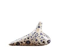 Ocarina De Cerámica Blanca Y Azul, 12 Agujeros, Tono Alto C, AC AF AG SF SG SC BC Ocarina, Instrumento Musical Profesional (Color : AF)