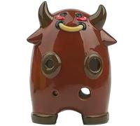 Ocarina de cerámica cocida, Ocarina con patrón, Instrumento creativo con 12 formas de animales del zodíaco, flauta alto en do de 6 agujeros for principiantes, empaquetado en caja de regalo/decoración.