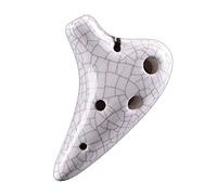 Ocarina de cerámica cocida, Ocarina con patrón, Mini instrumento de viento de arcilla de 6 agujeros de tono súper alto F (SSF), creativo instrumento de viento agrietado con forma de submarino, exquisi