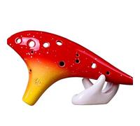 Ocarina De Cerámica De 12 Agujeros Alto C Tono Clave Flauta Gradiente Chino Tao Instrumento De Música Profesional(Red)