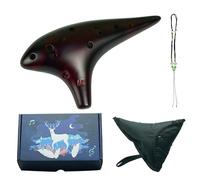 Ocarina de cerámica de 12 agujeros fácil de usar, instrumento de para principiantes, expresión de sonido para instrucción en y ocarina profesional aire libre