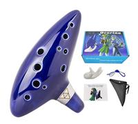 Ocarina de cerámica de 12 agujeros, instrumento musical de flauta de la leyenda de la ocarina, instrumento de flauta nativa para adultos y amantes de la música (color: azul)