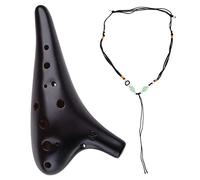 Ocarina de cerámica de 12 agujeros, instrumentos clásicos de tono C con cordón para principiantes, instrumento musical antirrotura, instrumento de ocarina para principiantes