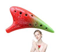 Ocarina de cerámica de 12 agujeros, ocarina de cerámica, ocarina clásica de 12 agujeros, instrumento de cerámica clásico de alta C, colorido para niños, principiantes, ocarina puntiaguda