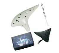Ocarina de cerámica de 12 agujeros, superficie lisa, salida de sonido equilibrada para aspirantes a músicos y coleccionistas, set de regalo de ocarina multicolor