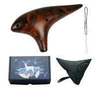 Ocarina de cerámica de 12 agujeros, superficie lisa, salida de sonido equilibrada para aspirantes a músicos y coleccionistas, set de regalo de ocarina multicolor