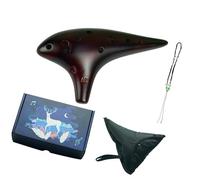 Ocarina de cerámica de 12 orificios para principiantes, construcción compacta, adecuada para prácticas en hogar y actuaciones artísticas, instrumento musical único