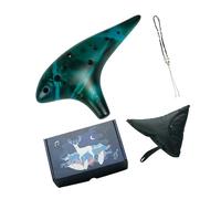 Ocarina de cerámica hecha a mano con 12 agujeros, fácil de tocar, perfecto para estudiantes y entusiastas de los viajes, ocarina de arcilla hecha a mano