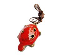 Ocarina de cerámica hecha a mano, instrumento musical con llave C de 6 agujeros para coleccionistas, estudiantes principiantes y reproductor de música tradicional, Ocarina de ejecución de tono C
