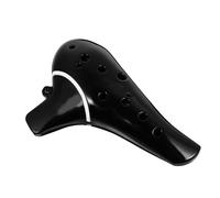 Ocarina de Cerámica Negra de 12 Agujeros en Tono C Medio | Diseño de Boquilla Larga, Aprendizaje Sencillo, Sonido Natural y Agradable