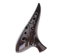 Ocarina de cerámica profesional de 12 orificios Rangos amplios de octava Instrumento de fácil de aprender para bandas escolares e intérpretes Ocarina de cerámica Construcción compacta