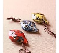 Ocarina de estilo chino antiguo, instrumento de Ocarina hecho a mano de seis agujeros, sonido agradable con cordón como una hoja, 1 ud.