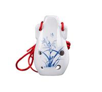 Ocarina de estudiante Ocarina de 6 hoyos SC tono C de tono alto azul y blanco Ocarina mini ocarina con partituras (Color: 10)