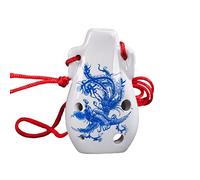 Ocarina de estudiante Ocarina de 6 hoyos SC tono C de tono alto azul y blanco Ocarina mini ocarina con partituras (Color: 8)