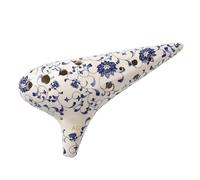 Ocarina De Porcelana Blanca Y Azul, 12 Agujeros, Cerámica Alto AF, Ocarina, Flauta China, Instrumentos Musicales Profesionales
