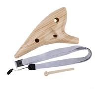 Ocarina de resina de 12 agujeros Alto C Instrumento de viento con correa de bolsa de transporte y cancionero para principiantes, estudiantes, músicos, blanco, marrón claro, flor azul marrón (marrón
