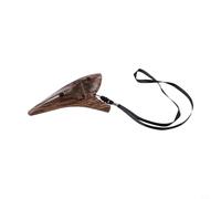 Ocarina de resina de 12 agujeros Alto C Instrumento de viento con correa de bolsa de transporte y cancionero para principiantes, estudiantes, músicos, blanco, marrón claro, flor azul marrón (marrón)
