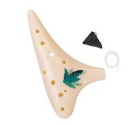 Ocarina de resina de 12 agujeros, sonido suave y agarre ergonómico para conciertos o viajes, peso ligero, portátil, instrumento de viento de madera, instrumento musical seguro para niños, grado de