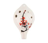 Ocarina de seis agujeros para principiantes Llave Alto C de 6 agujeros boca larga/esmalte de grietas instrumento de ocarina de cerámica (6)