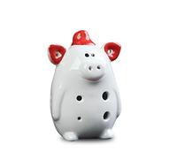 Ocarina en forma de cerdito, instrumento musical de ocarina de boca corta no sintonizable de 6 orificios con bolsa de protección con cordón, instrumento de ocarina (3)