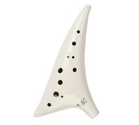 Ocarina Flauta De Porcelana Pintada Con CA De 12 Hoyos Ocarina Ice Crack Alto AC Tune Para Principiantes(White)