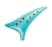 Ocarina Flauta De Porcelana Pintada Con CA De 12 Hoyos Ocarina Ice Crack Alto AC Tune Para Principiantes(Blue)